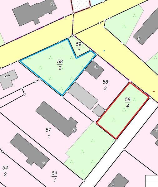 Lagepaln mit den beiden möglichen Bauplätzen